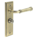 Burlington - Highgate Door Handle Bathroom Backplate Antique Brass & Turn & Release - BUR-35AB-453AB-80AB - Choice Handles