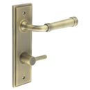 Burlington - Highgate Door Handle Din Bathroom Backplate Antique Brass & Turn & Release - BUR-35AB-456AB-82AB - Choice Handles