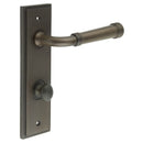 Burlington - Highgate Door Handle Din Bathroom Backplate Dark Bronze & Turn & Release - BUR-35DB-456DB-80DB - Choice Handles