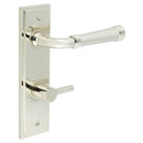 Burlington - Highgate Door Handle Din Bathroom Backplate Polished Nickel & Turn & Release - BUR-35PN-456PN-82PN - Choice Handles