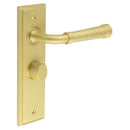 Burlington - Highgate Door Handle Bathroom Backplate Satin Brass & Turn & Release - BUR-35SB-453SB-81SB - Choice Handles