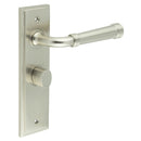 Burlington - Highgate Door Handle Bathroom Backplate Satin Nickel & Turn & Release - BUR-35SN-453SN-81SN - Choice Handles