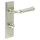 Burlington - Highgate Door Handle Din Bathroom Backplate Satin Nickel & Turn & Release - BUR-35SN-456SN-80SN - Choice Handles