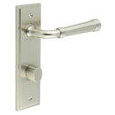 Burlington - Highgate Door Handle Din Bathroom Backplate Satin Nickel & Turn & Release - BUR-35SN-456SN-81SN - Choice Handles