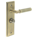 Burlington - Piccadilly Door Handle Bathroom Backplate Antique Brass & Turn & Release - BUR-40AB-453AB-80AB - Choice Handles