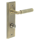 Burlington - Piccadilly Door Handle Din Bathroom Backplate Antique Brass & Turn & Release - BUR-40AB-456AB-80AB - Choice Handles