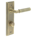 Burlington - Piccadilly Door Handle Din Bathroom Backplate Antique Brass & Turn & Release - BUR-40AB-456AB-81AB - Choice Handles