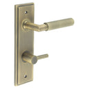 Burlington - Piccadilly Door Handle Din Bathroom Backplate Antique Brass & Turn & Release - BUR-40AB-456AB-82AB - Choice Handles