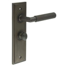 Burlington - Piccadilly Door Handle Bathroom Backplate Dark Bronze & Turn & Release - BUR-40DB-453DB-80DB - Choice Handles