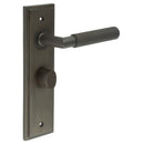 Burlington - Piccadilly Door Handle Bathroom Backplate Dark Bronze & Turn & Release - BUR-40DB-453DB-81DB - Choice Handles