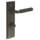 Burlington - Piccadilly Door Handle Din Bathroom Backplate Dark Bronze & Turn & Release - BUR-40DB-456DB-80DB - Choice Handles