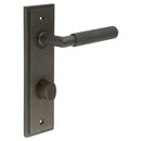 Burlington - Piccadilly Door Handle Din Bathroom Backplate Dark Bronze & Turn & Release - BUR-40DB-456DB-81DB - Choice Handles