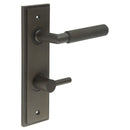 Burlington - Piccadilly Door Handle Din Bathroom Backplate Dark Bronze & Turn & Release - BUR-40DB-456DB-82DB - Choice Handles