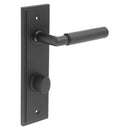 Burlington - Piccadilly Door Handle Din Bathroom Backplate Black & Turn & Release - BUR-40MB-456MB-81MB - Choice Handles