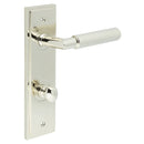 Burlington - Piccadilly Door Handle Bathroom Din Backplate Polished Nickel & Turn & Release - BUR-40PN-456PN-80PN - Choice Handles