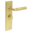 Burlington - Piccadilly Door Handle Bathroom Backplate Satin Brass & Turn & Release - BUR-40SB-453SB-81SB - Choice Handles