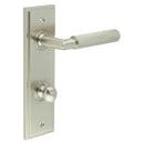 Burlington - Piccadilly Door Handle Din Bathroom Backplate Satin Nickel & Turn & Release - BUR-40SN-456SN-80SN - Choice Handles