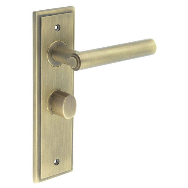 Burlington - Richmond Door Handle Bathroom Backplate Antique Brass & Turn & Release - BUR-45AB-453AB-81AB