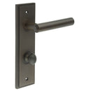 Burlington - Richmond Door Handle Din Bathroom Backplate Dark Bronze & Turn & Release - BUR-45DB-456DB-80DB - Choice Handles
