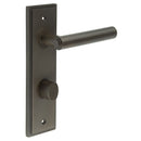 Burlington - Richmond Door Handle Din Bathroom Backplate Dark Bronze & Turn & Release - BUR-45DB-456DB-81DB - Choice Handles