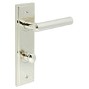 Burlington - Richmond Door Handle Din Bathroom Backplate Polished Nickel & Turn & Release - BUR-45PN-456PN-80PN - Choice Handles