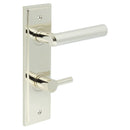 Burlington - Richmond Door Handle Din Bathroom Backplate Polished Nickel & Turn & Release - BUR-45PN-456PN-82PN - Choice Handles