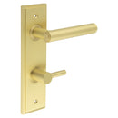 Burlington - Richmond Door Handle Din Bathroom Backplate Satin Brass & Turn & Release - BUR-45SB-456SB-82SB - Choice Handles