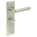 Burlington - Richmond Door Handle Bathroom Backplate Satin Nickel & Turn & Release - BUR-45SN-453SN-80SN - Choice Handles