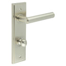 Burlington - Richmond Door Handle Din Bathroom Backplate Satin Nickel & Turn & Release - BUR-45SN-456SN-80SN - Choice Handles