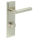 Burlington - Richmond Door Handle Din Bathroom Backplate Satin Nickel & Turn & Release - BUR-45SN-456SN-81SN - Choice Handles