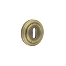 Burlington - Standard Keyway Escutcheons Chamfered Rose - Antique Brass - BUR-60AB-72AB - Choice Handles