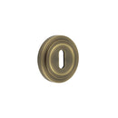 Burlington - Standard Keyway Escutcheons Stepped Rose - Antique Brass - BUR-60AB-73AB - Choice Handles