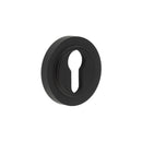 Burlington - Euro Profile Escutcheons Plain - Matt Black - BUR-61MB-71MB - Choice Handles