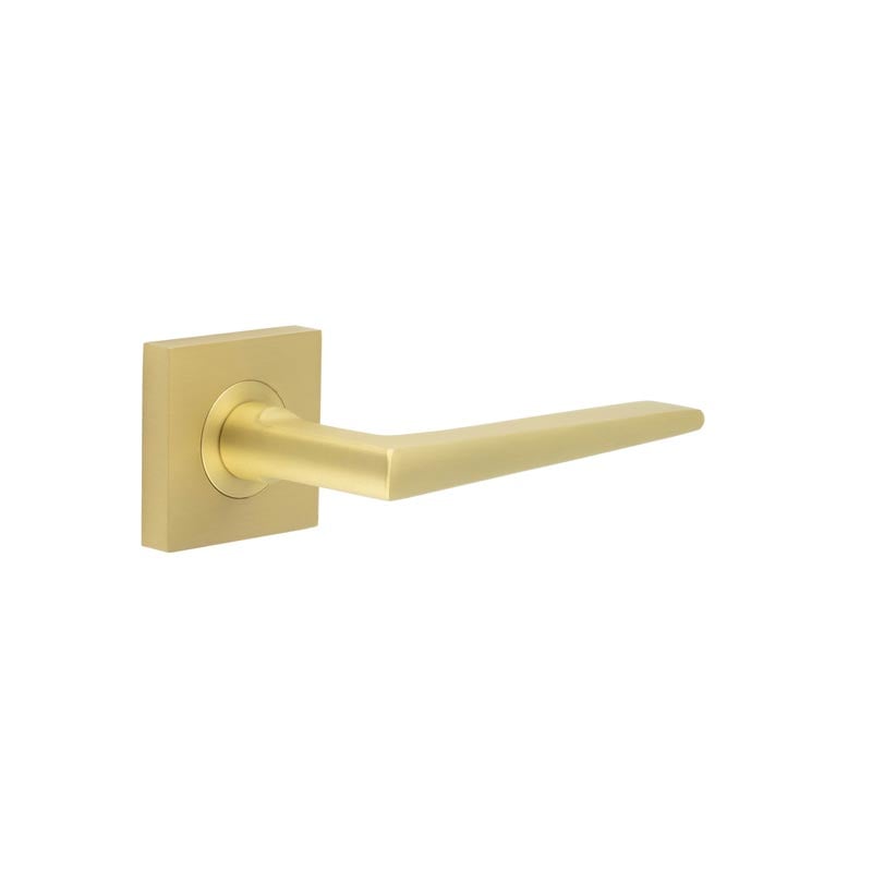 Burlington Mayfair Door Handles Square Plain Satin Brass - BUR10KIT240 - Choice Handles