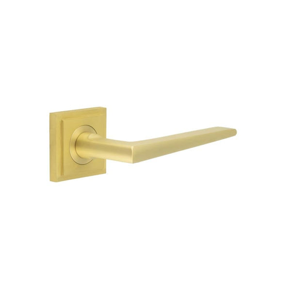 Burlington Mayfair Door Handles Square Stepped Satin Brass - BUR10KIT241 - Choice Handles