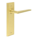 Burlington - Mayfair Door Handle On Latch Backplate - Satin Brass - BUR10KIT242 - Choice Handles