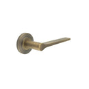 Burlington - Knightsbridge Door Handle on Chamfered Rose  - Antique Brass - BUR20KIT2 - Choice Handles