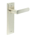 Burlington - Kensington Door Handle On Latch Backplate - Satin Nickel - BUR25KIT320 - Choice Handles