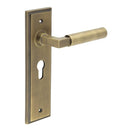 Burlington - Westminster Door Handle On Euro Backplate - Antique Brass - BUR30KIT11 - Choice Handles