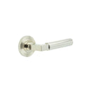 Burlington - Westminster Door Handles On Reeded Rose  - Polished Nickel - BUR30KIT160 - Choice Handles