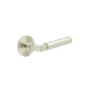 Burlington - Westminster Door Handles On Reeded Rose  - Satin Nickel - BUR30KIT316 - Choice Handles
