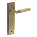 Burlington - Westminster Door Handle On Latch Backplate - Antique Brass - BUR30KIT8 - Choice Handles