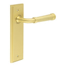 Burlington - Highgate Door Handle On Latch Backplate - Satin Brass - BUR35KIT242 - Choice Handles