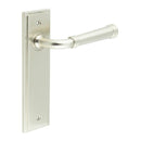 Burlington - Highgate Door Handle On Latch Backplate - Satin Nickel - BUR35KIT320 - Choice Handles
