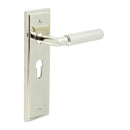 Burlington - Piccadilly Door Handle On Euro Backplate - Polished Nickel - BUR40KIT167 - Choice Handles