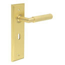 Burlington - Piccadilly Door Handle On Lock Backplate - Satin Brass - BUR40KIT243 - Choice Handles