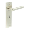 Burlington - Richmond Door Handle On Lock Backplate - Satin Nickel - BUR45KIT321 - Choice Handles