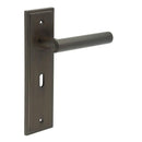 Burlington - Highgate Door Handle On Lock Backplate - Dark Bronze - BUR45KIT87 - Choice Handles