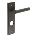 Burlington - Richmond Door Handle On Din Bathroom Backplate - Dark Bronze - BUR45KIT91 - Choice Handles