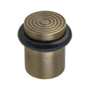 Burlington - Reeded Top Floor Mounted Doorstop - Antique Brass -BUR963AB - Choice Handles